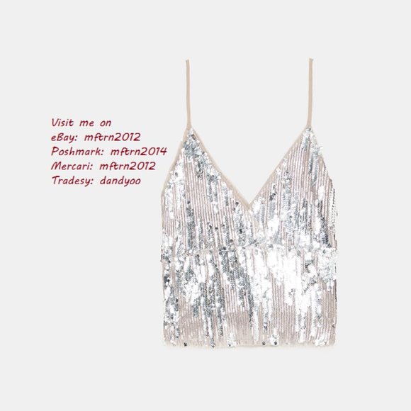 SOLD - ZARA Sequined Crop Top - Picture 7 of 7